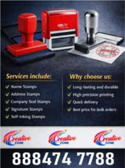 Rubber Stamp Rs. 250/- | Address Stamps Rs. 350/- | Call Creative Zo